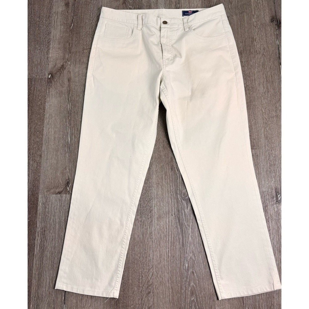 Vineyard Vines Men's 5 Pocket Slim Pant 35x28 Canvas Stone Stretch